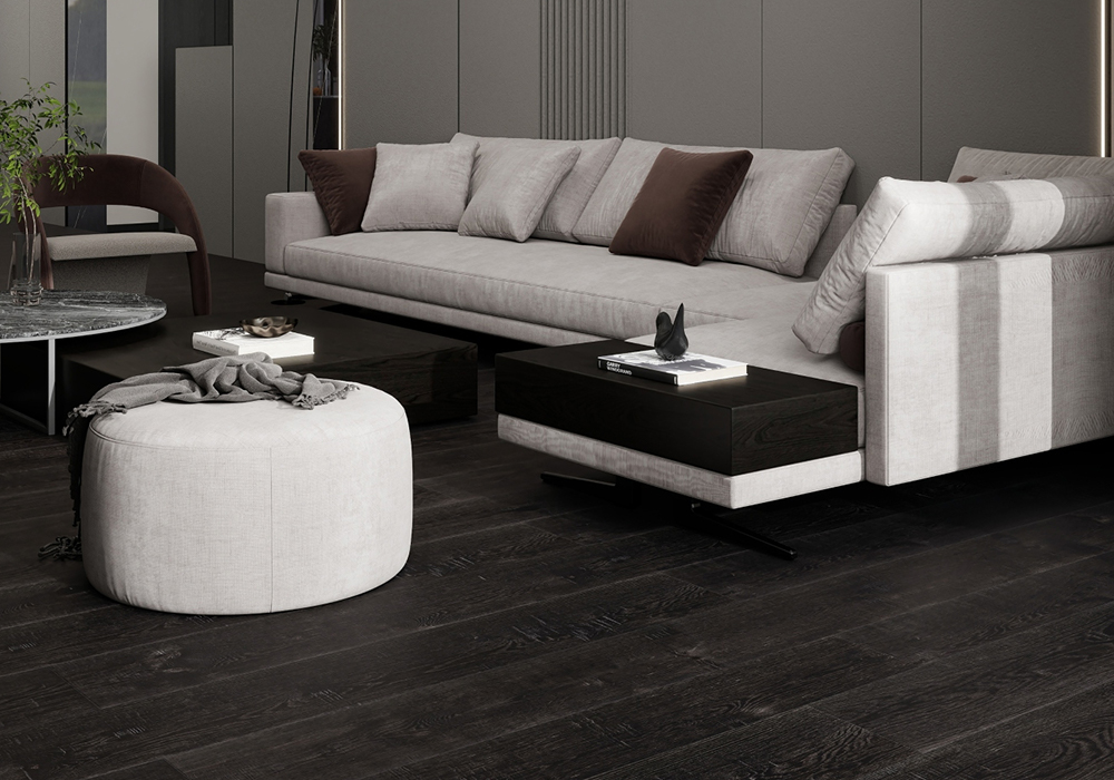 黑巧克力橡木人字形工程木地板-K9ZR8005